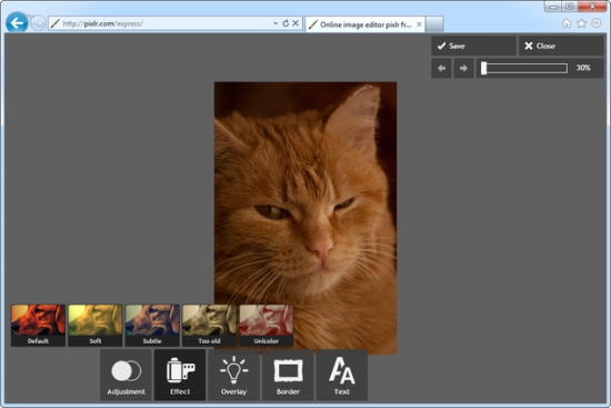 Накладываем эффекты в Pixlr Express