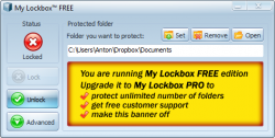 Главное окно My Lockbox 2.8.7 в упрощенном виде