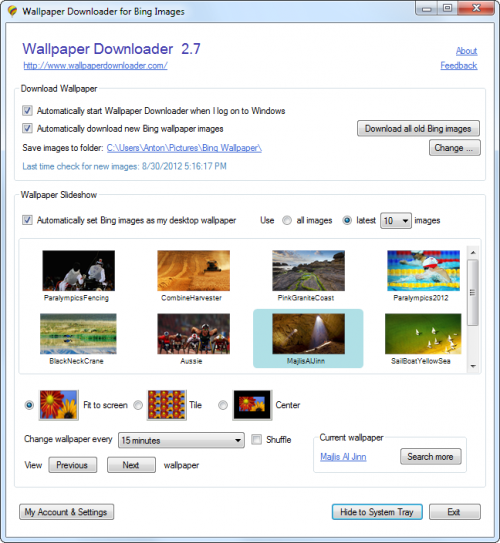 Внешний вид программы Wallpaper Downloader