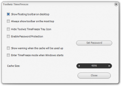 Окно настроек Toolwiz Time Freeze