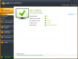 Главное окно avast! 7