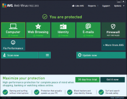 Внешний вид новой версии AVG Anti-Virus Free 2013