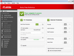 Скриншот Avira Free Antivirus 2013