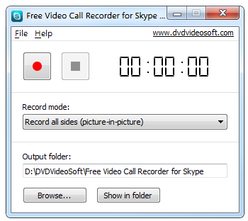Снимок экрана Free Video Call Recorder for Skype 1.02