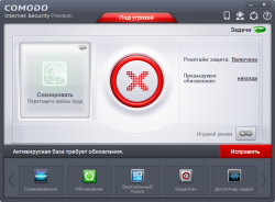 Главное окно COMODO Internet Security