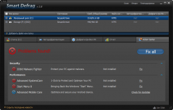 Smart Defrag 2.8 Action Center