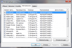Настройка автозагрузки с помощью msconfig