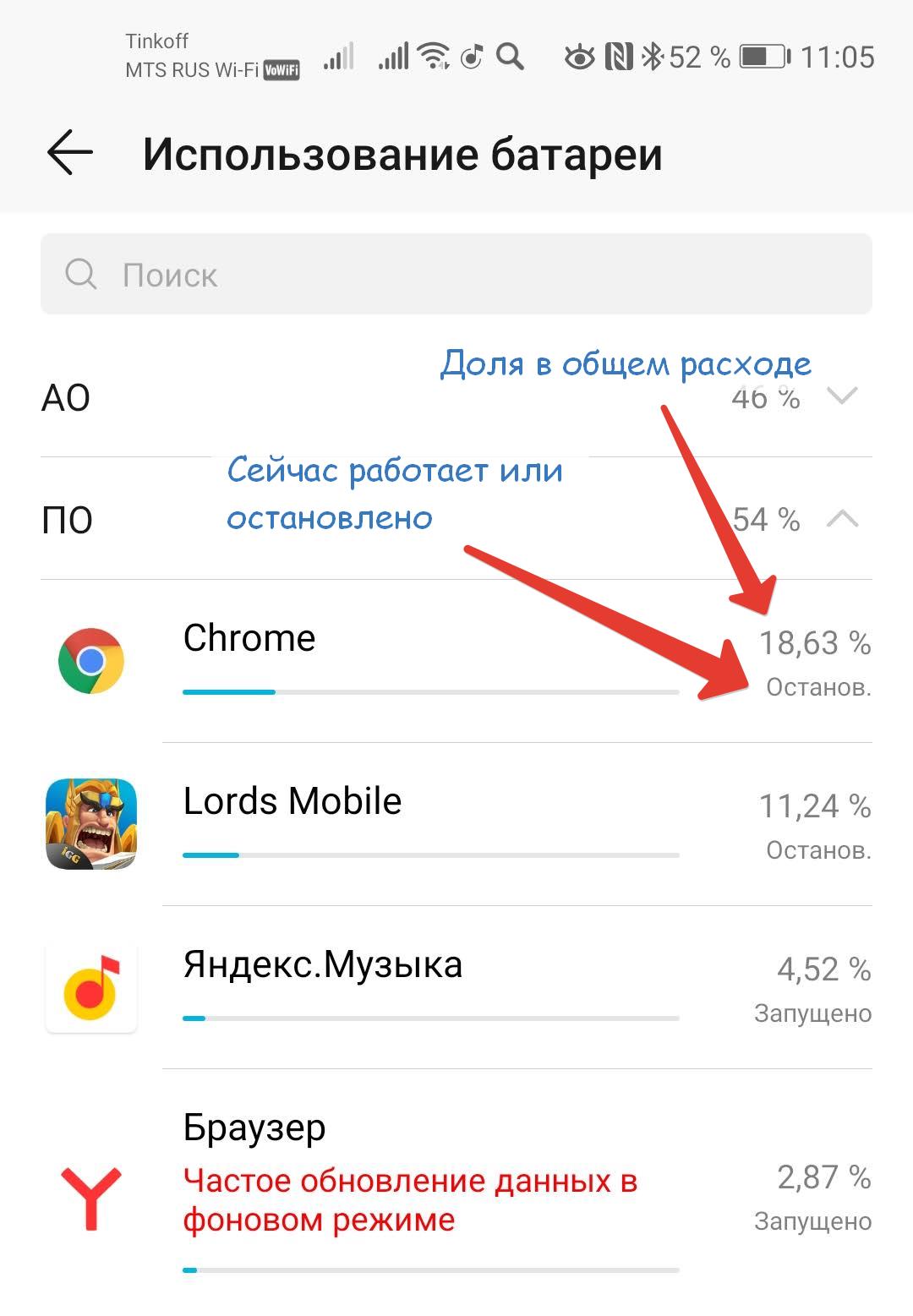 Какие приложения разряжают батарею на смартфоне. Com.Huawei.SYSTEMMANAGER.