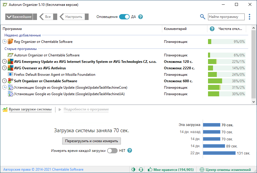 Время запуск windows программ